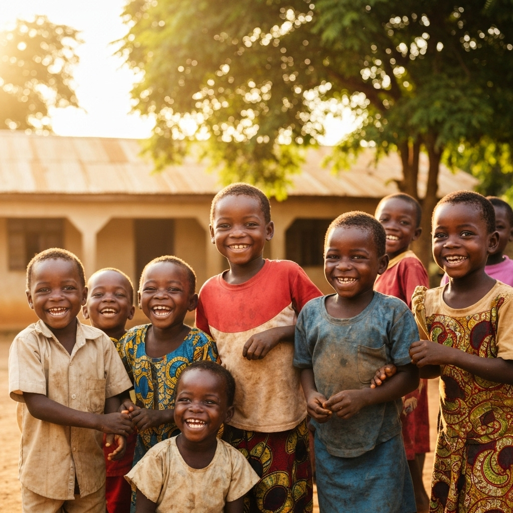Happy children at orphanage